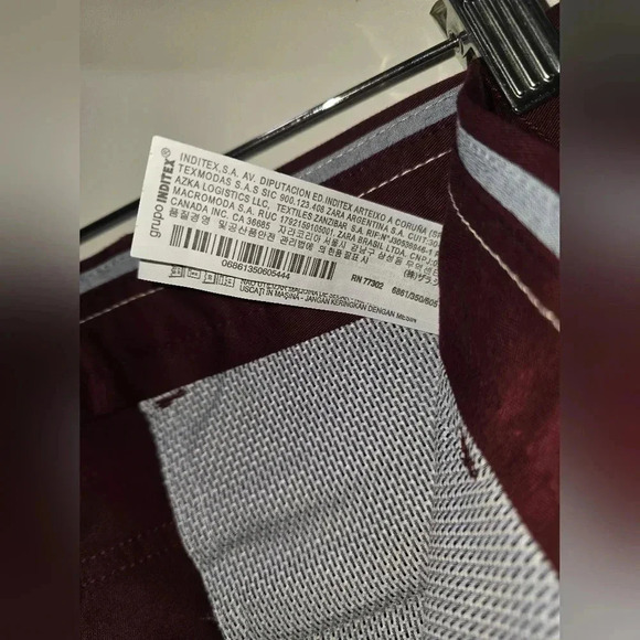 Zara Man Pants Size 34 Purple Cotton Stretch Made In Turkey Capris YGI N2-301 - Picture 6 of 12